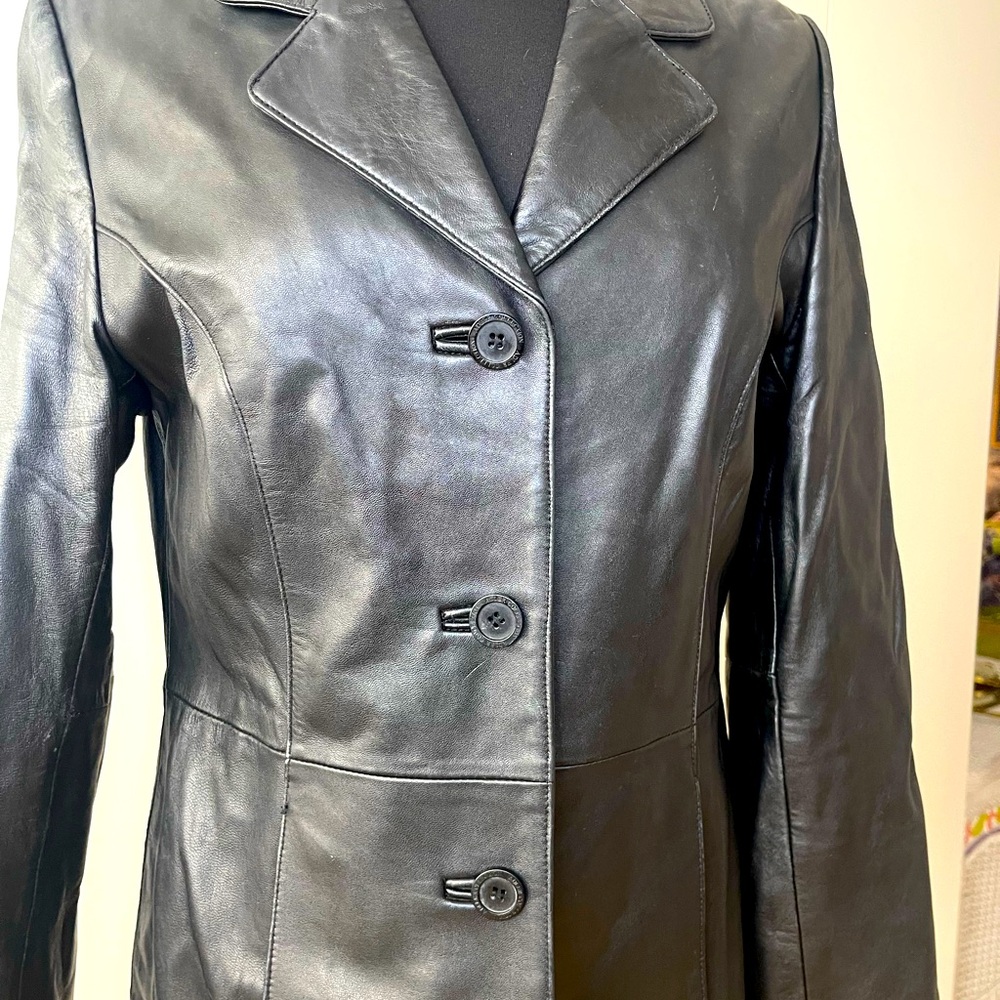 Isabela Kristina soft N Z Leather blazer jkt small women’s